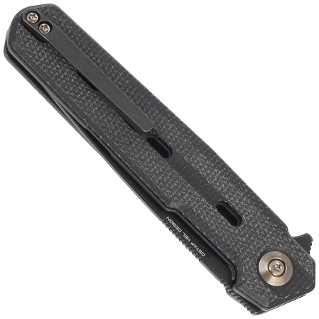 WE Knife Navo Black Canvas Micarta, Black Stonewashed CPM 20CV by Ostap Hel (WE22026-1)