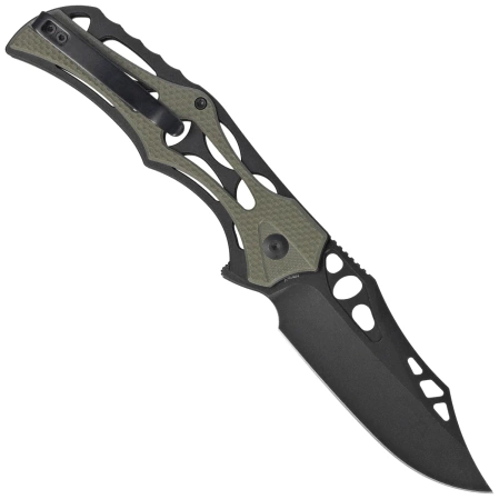 Civivi Biophase Knife Black Aluminum/OD Green G10, Black Stonewashed Nitro-V (C23083C-2)