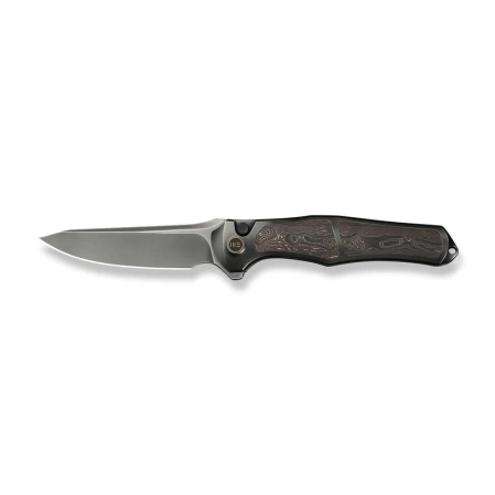 WeKnife 702XI LE No 146/150 Gray Integral Titanium/Copper Foil Carbon Fiber, Polished Gray M390 (WE07B-3)