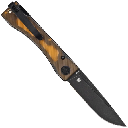 Kubey Akino Knife Yellow Ultem, Blackwashed 14C28N by Tiguass (KU2102H)