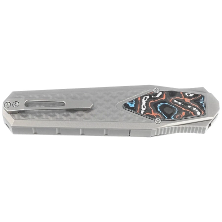 Nóż grawitacyjny Remette Swordfish Titanium / Red Blue Carbon Fiber, Pearlescent M390 (ZL101B3)