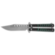 Nóż motylkowy Third Decor Habitat Balisong Black/Green Stainless Steel, Satin (16071V)