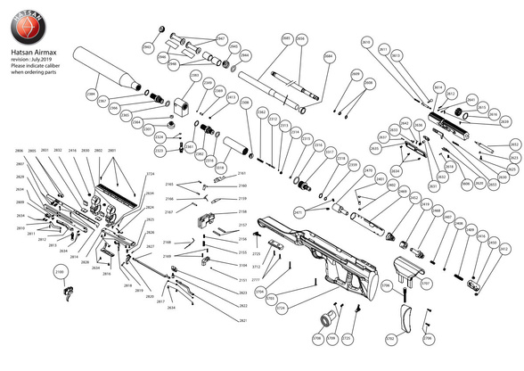 Hammer sear pin for Hatsan AT44, Airmax, Nova, Gladius, Trophy air rifle (2618)