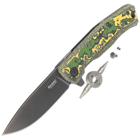 LionSteel Myto Knife Toxic Storm Fat Carbon, Old Black MagnaCut by Molletta (MT01 MC TS)