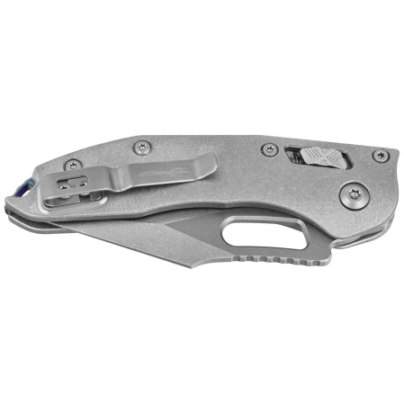 Microtech Marfione Select Stitch Ram-Lok S/E Knife Slab Side Titanium, Ti Blue HW, Double Vapor Blast M390MK by Borka Blades and Tony Marfione (169RL-10MS2)