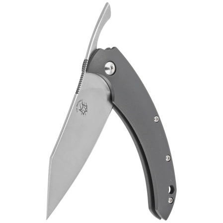 Fox Slim Dragontac ''Piemontes'' Gray FRN, Satin N690 by Bastinelli Knife (FX-518 GR)