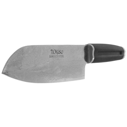 Tokisu Santoku Kitchen Knife Black Rubber, Damascus (17477)