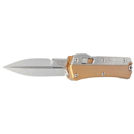 Nóż automatyczny OTF Microtech Glykon Bayonet Tan Aluminium/Titanium, Stonewashed M390 by Tony and Sean Marfione (184-10TA)