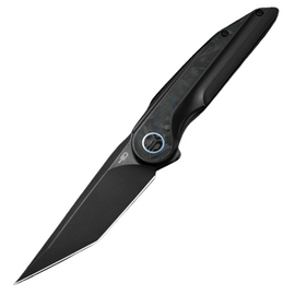 Bestech Blind Fury Knife Black Stonewashed Titanium / Blue Marble CF, Black Stonewashed M390 by Kombou (BT2303F)