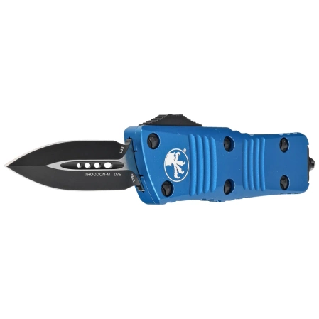 Nóż automatyczny OTF Microtech Mini Troodon D/E Blue Aluminium, Black by Tony Marfione (238-1BL)