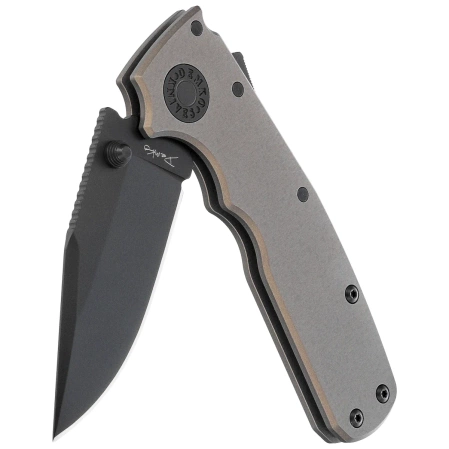 Nóż składany Demko Shark Cub Stealth Clip Point Artillery Gray Aluminium, Black DLC CPM20CV by Andrew Demko (SC-20CV-ALUM-AG-CP)