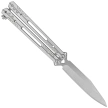 Third Decor Habitat Balisong Satin Stainless Steel, Satin 420 Butterfly Knife (K2920B)