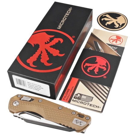 Microtech MSI S/E Ram-Lok Dark Earth Tri-Grip Polymer, Black P/S M390MK by Tony Marfione (210T-2PMDE)