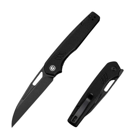 Civivi Guile Knife Black G10, Black Stonewashed 14C28N by Shawn Ashmore (C24062B-1)