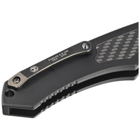 Heretic Knives Pariah-A Custom DLC Aluminium / Carbon Fiber Inlays, Blued Baker Forge AuroraMai Damascus by Tony Marfione Jr.