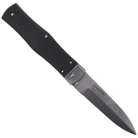 Mikov Predator Knife Black ABS, Stonewashed N690 (241-BH-1/STKP)