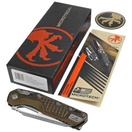 Microtech MSI S/E Ram-Lok OD Green Frag Aluminum, Apocalyptic M390MK by Tony Marfione (210-10APFROD)