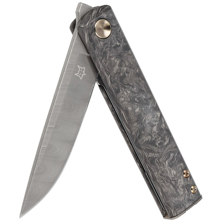 Nóż składany FOX Chnops Marble Carbon Fiber, Damasteel DS93X Gysinge by Riccardo Gobbato (FX-543 DCF)