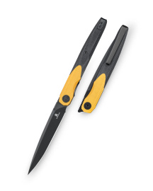 Nóż składany Bestechman Lanza Black/Yellow G10, Black Stonewashed 14C28N by Grzegorz Grabarski (BMK14F)