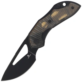 Bestechman Triassic Knife Clear Ultem, Black PVD 14C28N by Denis Simonutti (BMK17E)