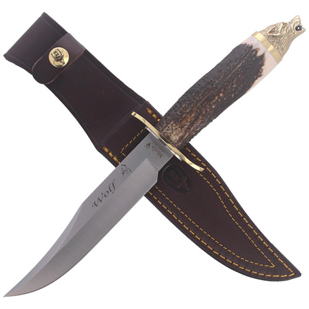 Muela Deer Stag Knife, Satin 1.4116 Gift Box (WOLF-16A)