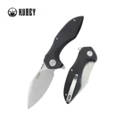 Nóż składany Kubey Nobel Black G10, Beadblasted 14C26N (KU236K)