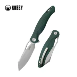 Kubey Drake KU239K Knife Green G10, Bead Blasted AUS-10 by Maksim Tkachuk
