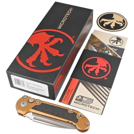 Microtech LUDT Gen III S/E Automatic Knife Tan Aluminum, Apocalyptic M390MK by Tony Marfione (1135-10APTA)