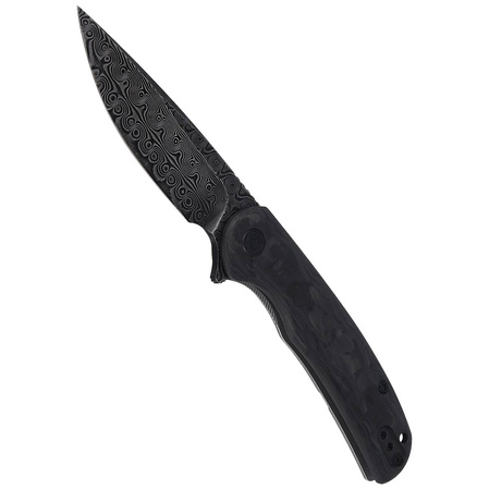 CIVIVI NOx Marble Carbon Fiber Black/Gray, Black Damascus (C2110DS-1)