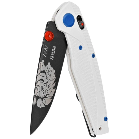 ANV A100 1918 BB Limited Edition No 26/100 Knife White GRN, Black DLC Sleipner (ANVA100-036)