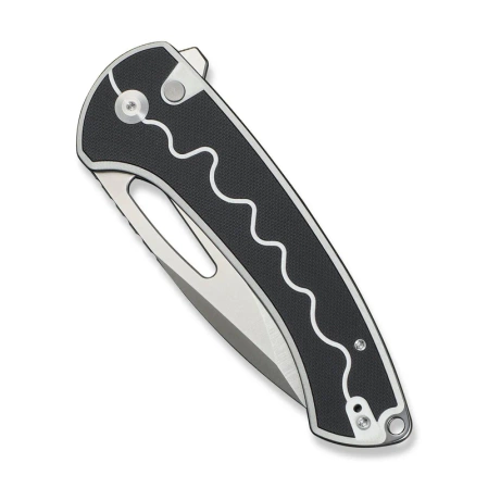 Sencut Squiggy Knife White / Black G10, Satin 9Cr18MoV (S24082A-1)