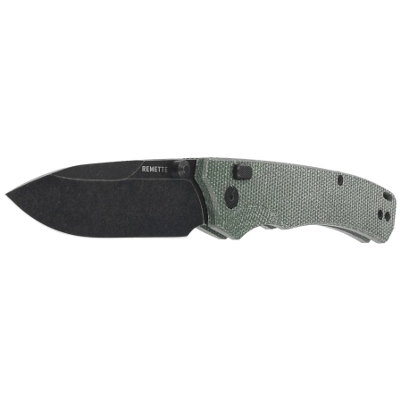 Nóż składany Remette WD107MGB Military Green Micarta, Black Titanium 14C28N