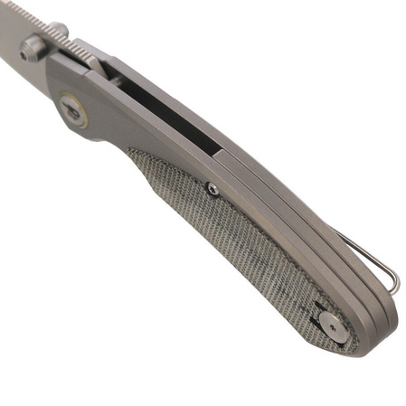 Bestech Lito Knife Grey Titanium / Black Canvas Micarta, Satin M390 by Ostap Hel (BT2307A)