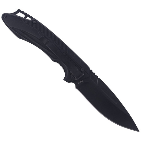 Nóż składany Herbertz Solingen Black / Red Aluminium, Black Blade (576812)