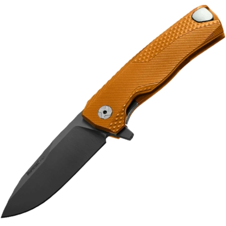 LionSteel ROK Knife Orange Aluminum, Black M390 by Molletta (ROK A OB)