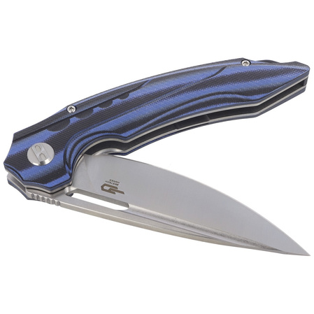 Bestech Knife Ornetta Carbon Fiber / Blue G10, Stonewash / Satin N690 by Kombou (BL02A)