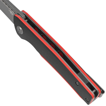 Nóż składany Bestech Slyther Black/Red G10, Grey Titanized 14C28N (BG51C)