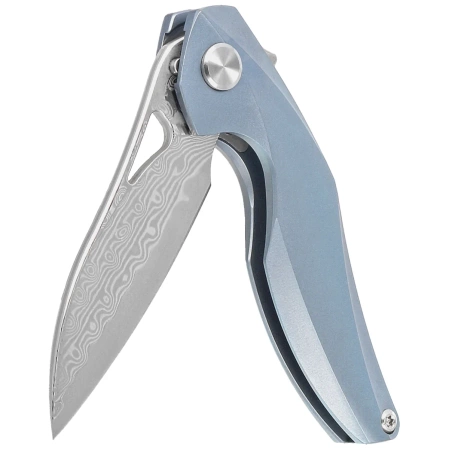 Nóż na szyję Bestech The Reticulan Blue Titanium, Damascus by Elijah Isham (BT1810H)