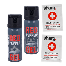 Zestaw 2x Gaz pieprzowy Sharg Graphite Gel 3mln 50ml i 2x Chusteczka Dekontaminacyjna