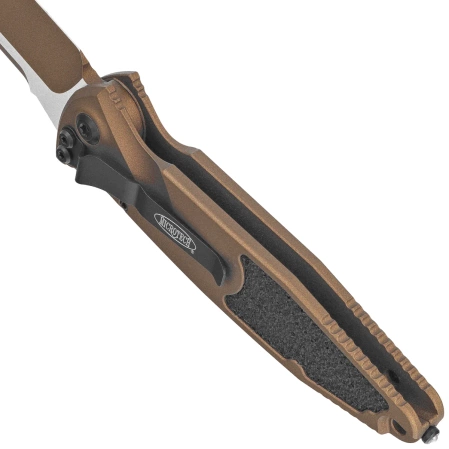 Microtech Socom Elite Auto S/E Knife Cerakote Burnt Bronze Aluminum, Cerakote Burnt Bronze M390 by Tony Marfione (160A-1UB-C19Z7)