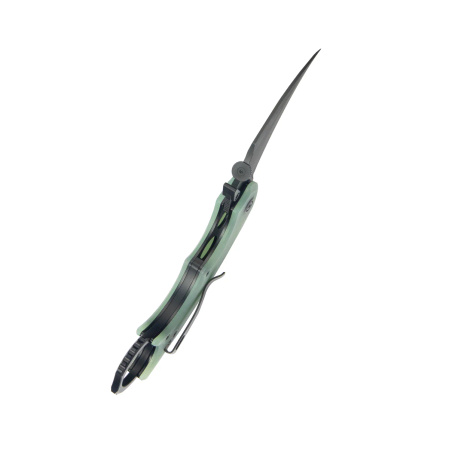 Kubey Rogue Pikal Karambit Knife Jade G10, Blackwashed 14C28N by MUZI Design (KU298E)