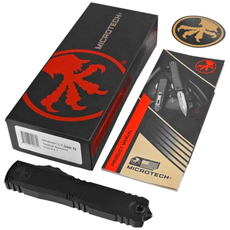 Nóż automatyczny OTF Microtech Ultratech Gen IV S/E Black Aluminium, Tactical M390MK by Tony Marfione (11214-1T)