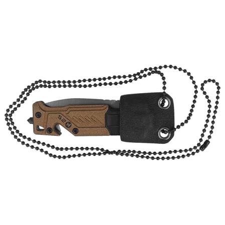 Nóż składany na szyję K25 RK-19652 Rubbered Black / Coyote Aluminium, Titanium 7Cr17MoV