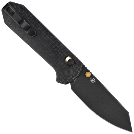 Civivi Yonder Knife Black Burlap Micarta, Black Stonewashed 14C28N by Zac Whitmore (C23073B-2)