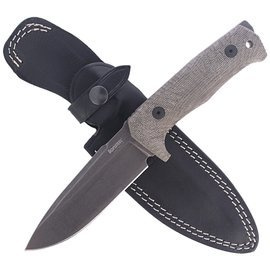 LionSteel Tactical Knife Green Canvas Micarta, PVD / Stone Washed Niolox by Molletta (T5B CVG)