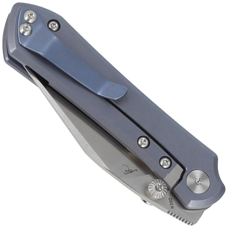 Nóż składany Bestech Icarus Blue Stonewashed Titanium, Satin M390 by Nick Rogers (BT2302E)