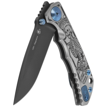 Spartan Blades Harsey Folder ''Memento Mori'' Titanium, Black MagnaCut by William W. Harsey (SF5 Custom Memento Mori)