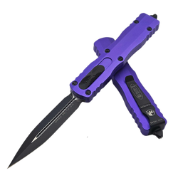 Microtech Dirac Delta D/E OTF Knife Purple Aluminum, Black M390 by Tony Marfione (227-1PU)