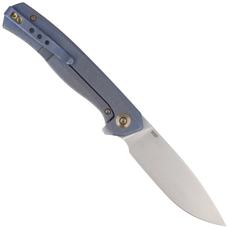 WE Knife Seer LE No 011/610 Blue Titanium, Rubber Silver CPM 20CV knife (WE20015-2)