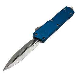 Nóż automatyczny OTF Microtech Scarab II Gen III Executive D/E Blue Aluminium, Stonewashed M390MK by Tony Marfione (1175-10BL)